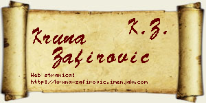 Kruna Zafirović vizit kartica